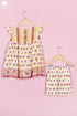 Cotton Frock & Shorts Set In Floral Block Print
